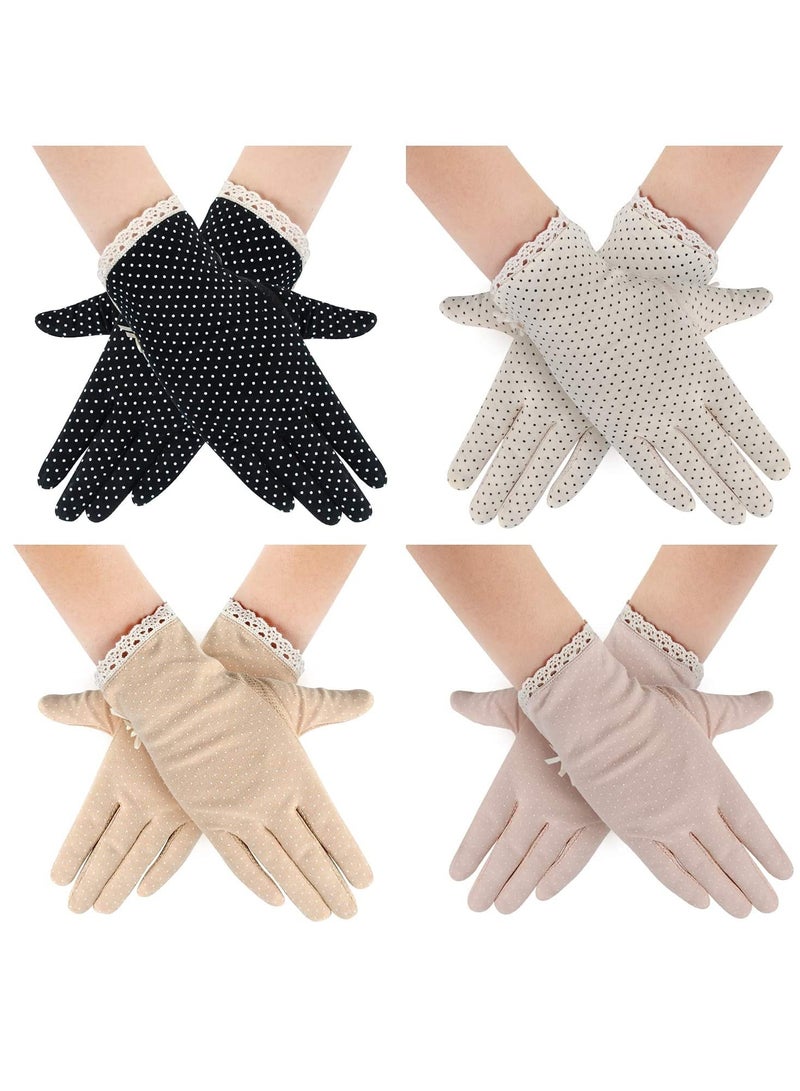 SOLARAE Women's Sun Protection Gloves UV Protection Gloves Summer Sun Protection Gloves Driving Cycling Fishing Golf Outdoor Activities Supplies,  4 Pairs Medium - Image 1