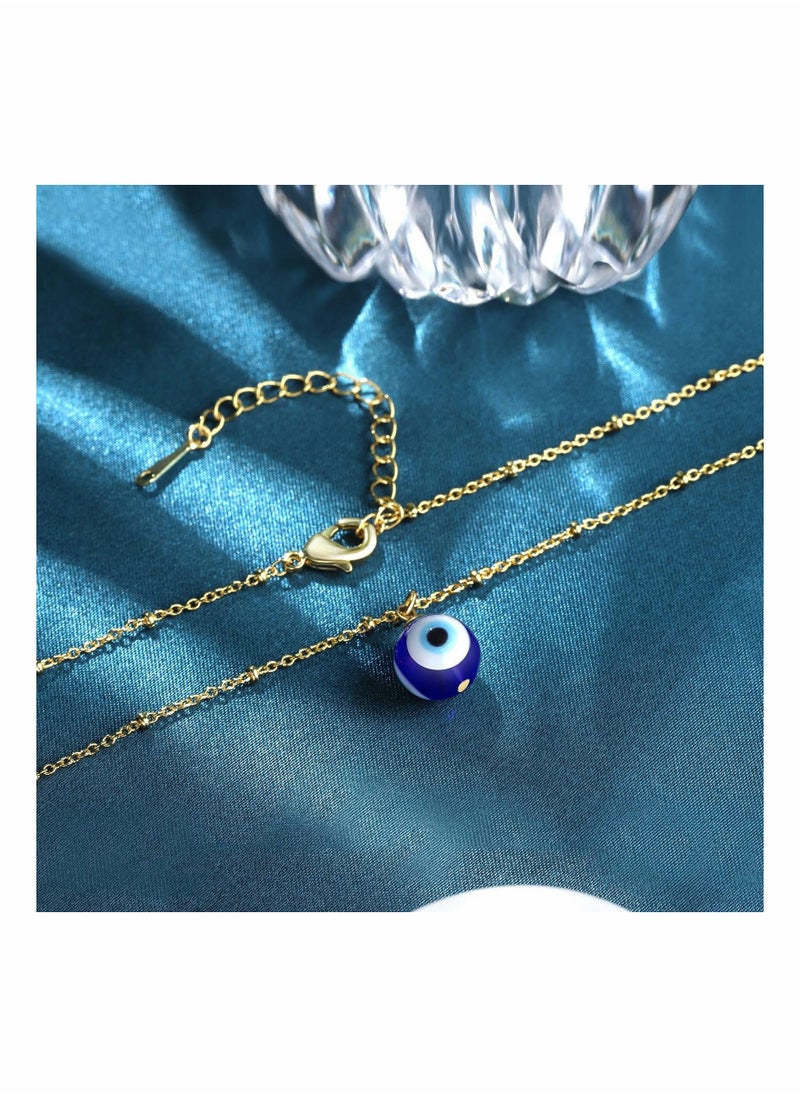 SYOSI - Eye Pendant Necklace Third Blue Eyes Necklace for Women Men Girls (Gold) - Image 1