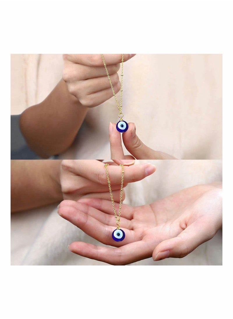 SYOSI - Eye Pendant Necklace Third Blue Eyes Necklace for Women Men Girls (Gold) - Image 1
