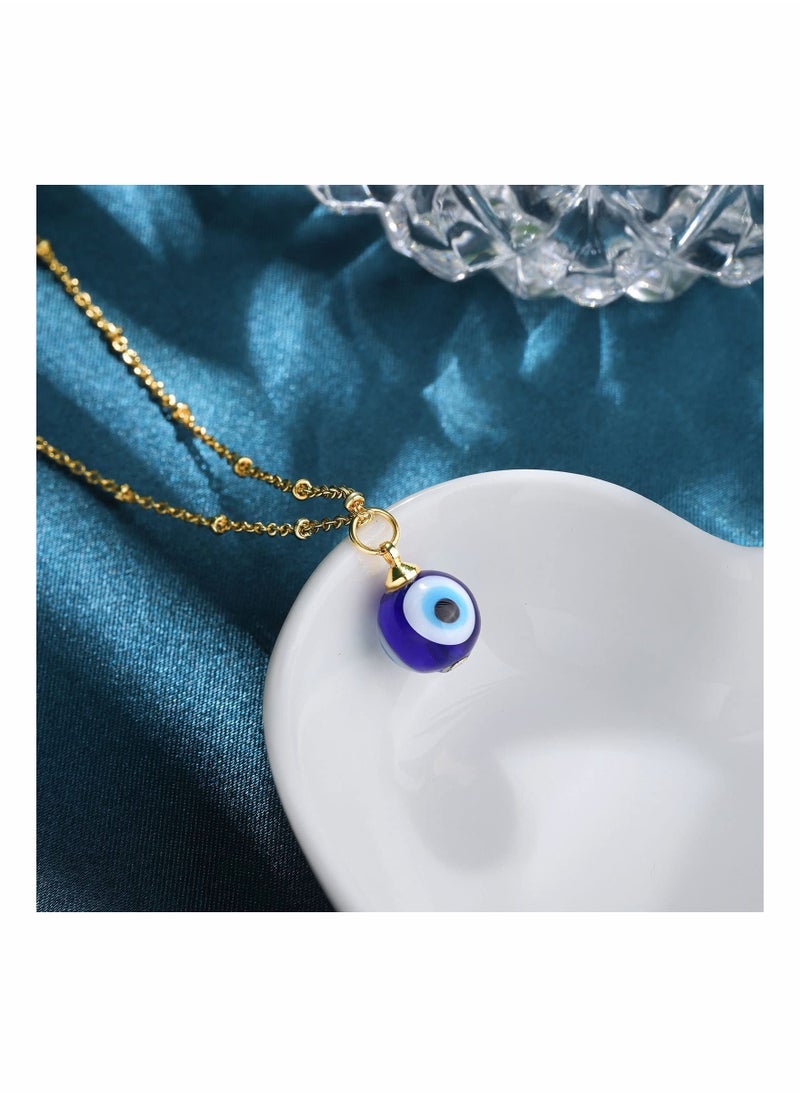 SYOSI - Eye Pendant Necklace Third Blue Eyes Necklace for Women Men Girls (Gold) - Image 1
