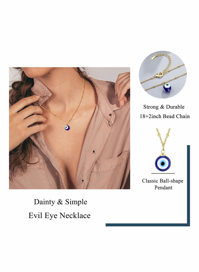 SYOSI - Eye Pendant Necklace Third Blue Eyes Necklace for Women Men Girls (Gold) - Image 1