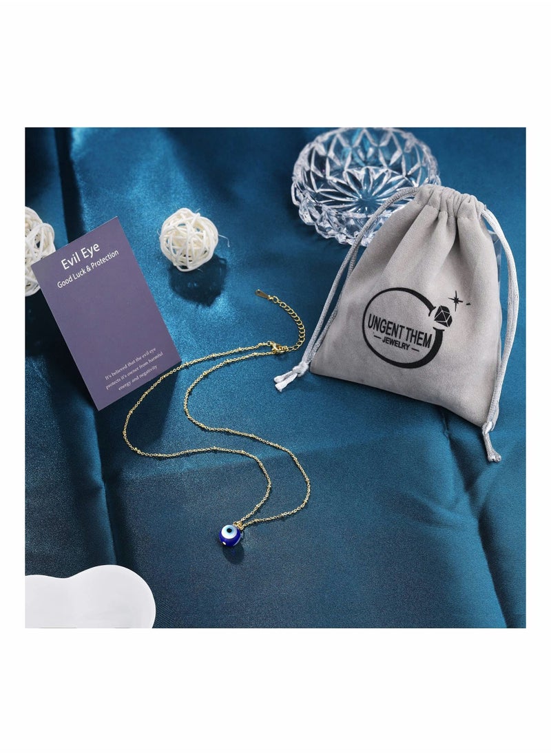 SYOSI - Eye Pendant Necklace Third Blue Eyes Necklace for Women Men Girls (Gold) - Image 1