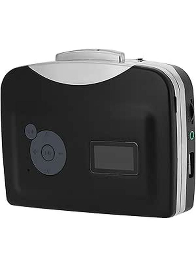Cassette Tape to MP3 Converter USB Recorder with Auto Manual Recording Playback Black - Image 1
