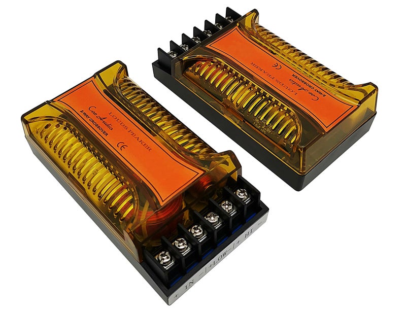 HiQltyla 2 Way Speaker Crossover for Car Audio, WEAH 5003B, 200 Watts 4 to 8 Ohm Passive Crossover for Car Audio Tweeter - 2 Pack - Image 1