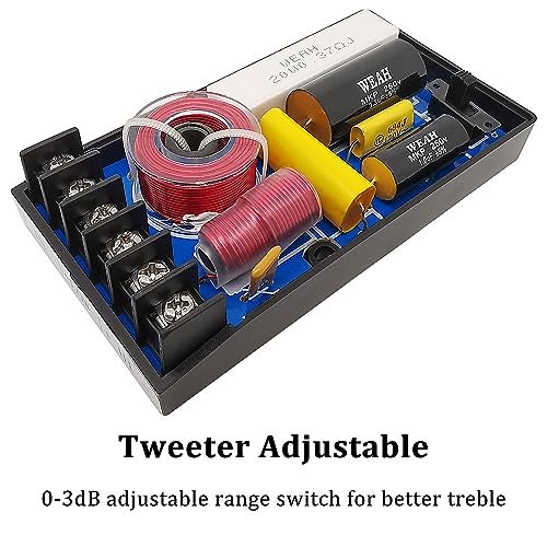 HiQltyla 2 Way Speaker Crossover for Car Audio, WEAH 5003B, 200 Watts 4 to 8 Ohm Passive Crossover for Car Audio Tweeter - 2 Pack - Image 4