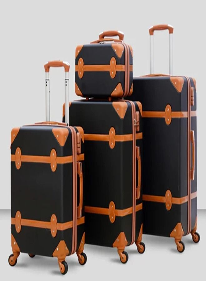 Concept مجموعة من 4 حقائب سفر فاخرة ذات غلاف صلب بتصميم مستوحى من الطراز القديم مع قفل رقمي مقاس 28 بوصة و24 بوصة و20 بوصة و12.5 بوصة - Image 2