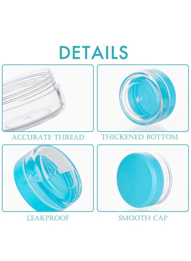 ZIZEMOJA 10 Gram Sample Containers with Lids, 10 Pack Sample Jars, Small Cosmetic Travel Containers for Makeup, Lotion, Cream, Powder, 10 ML Mini Containers with Blue Lids - Image 5