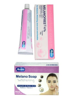 Melano Pharma Melanofree Cream 4% 30 g and Milano Soap Whitening Arbutin 100g  - Image 1