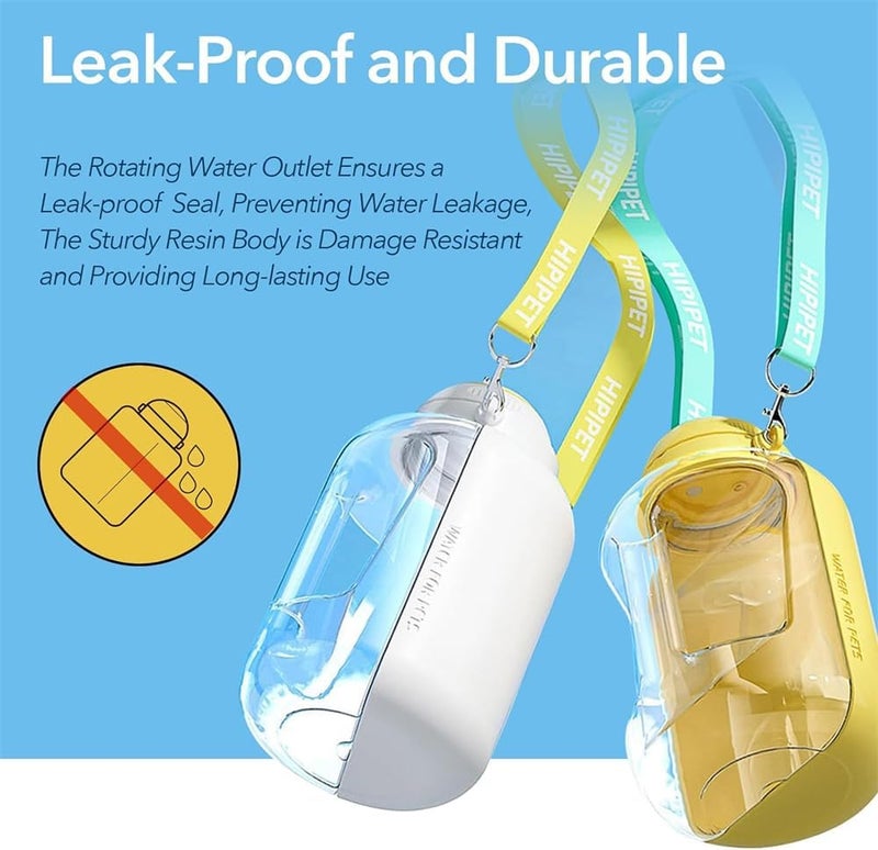 زجاجة ماء محمولة للكلاب، وعاء ماء سفر مضاد للتسرب مع حزام كتف للتنزه، التخييم، المشي، ضروري للكلاب الكبيرة (أبيض، 1.5 لتر) - Image 4