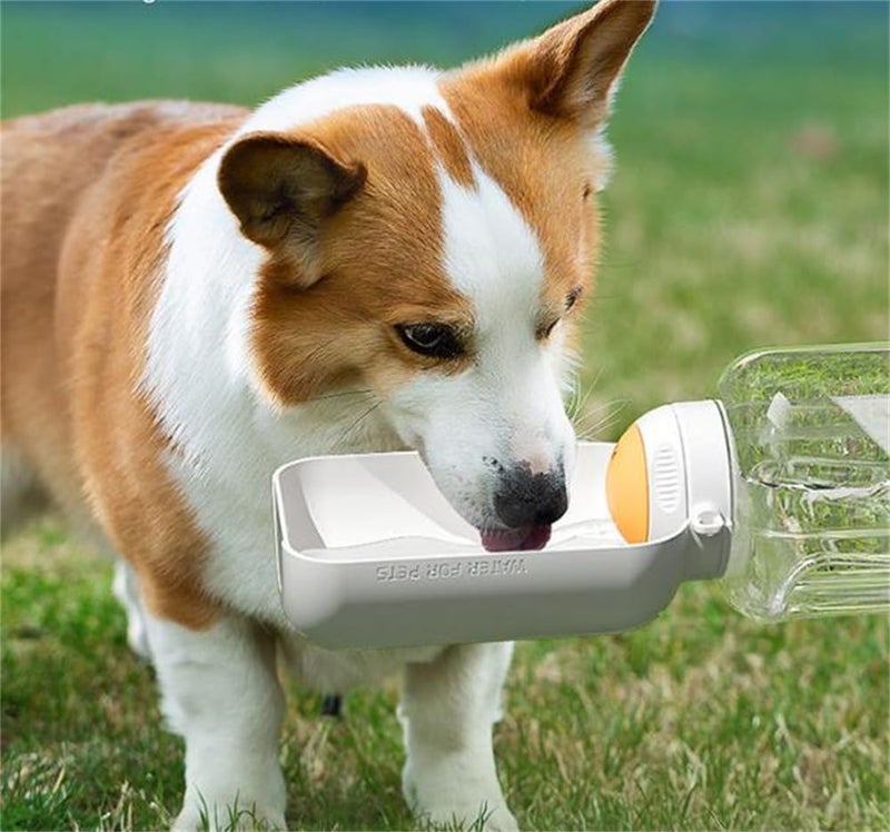 زجاجة ماء محمولة للكلاب، وعاء ماء سفر مضاد للتسرب مع حزام كتف للتنزه، التخييم، المشي، ضروري للكلاب الكبيرة (أبيض، 1.5 لتر) - Image 2