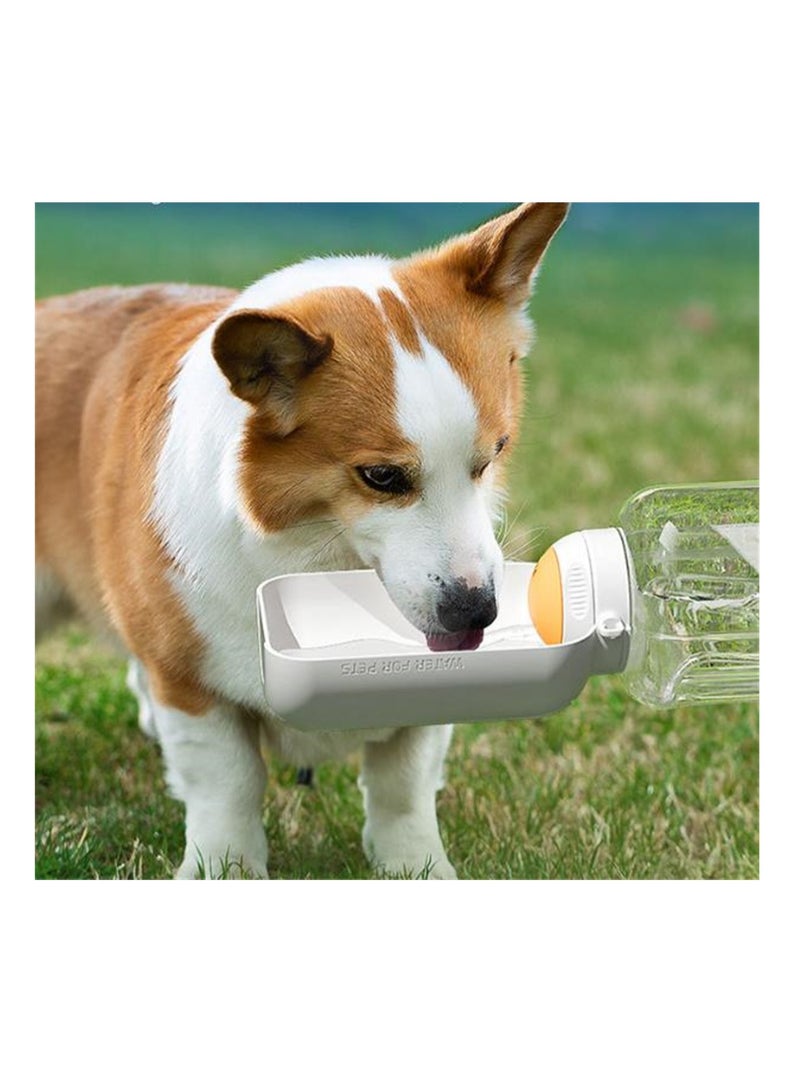 SYOSI Portable Handheld Dog Water Bottle, Leak-Proof Travel Water Bowl with Shoulder Strap for Hiking, Camping, Walking, Essential for Large Dogs (White, 1.5L) - Image 2