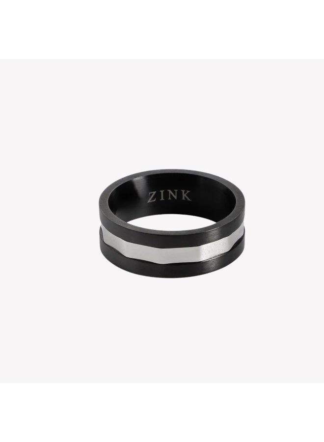 ZINK Men's Black & Silver Stainless Steel Ring | ZJRG037S-18 - Image 3