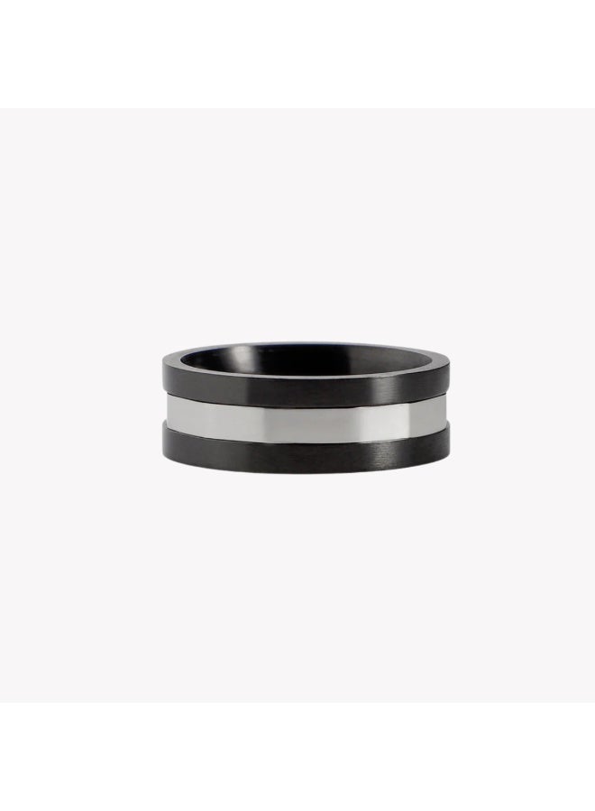 ZINK Men's Black & Silver Stainless Steel Ring | ZJRG037S-18 - Image 2