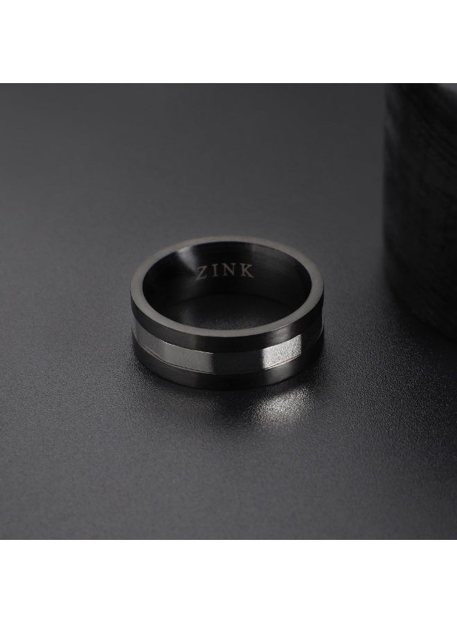 ZINK Men's Black & Silver Stainless Steel Ring | ZJRG037S-18 - Image 5
