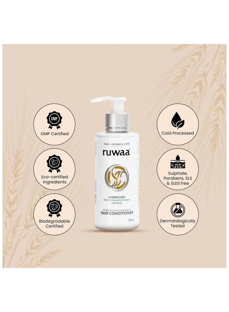 ruwaa Hair Conditioner With Rice Protein & Starch For Frizz Free Hair 150ML Nourishes Dry hair | Flights Frizz | Prevents hair Breakage - Image 2
