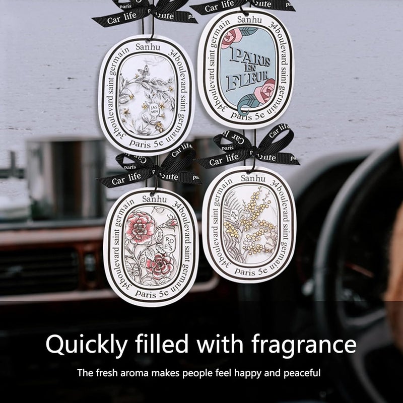 MuSylonz 10PCS Car Air Fresheners Hanging Sachets Long Lasting Odor Eliminator, Alcohol-Free, Botanical Fruite Fragrance Cotton Pendants with Ribbon, Car Perfume for Bathroom, Bedroom, Cars, Wardrobe - Image 2