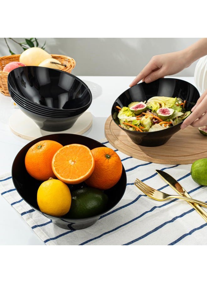 Goodluck 12 Pack Black Plastic Serving Bowls for Party - 20 OZ Angled Disposable Serving Bowls for Wedding Party Chip, Candy, Salad & Fruit - Image 5