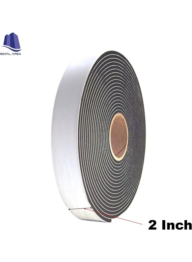 Royal Apex Single Sided Foam Tape Multi-Surface Black Adhesive Weatherstrip Foam Tape Seal Insulation Tape Window Insulation Weather Stripping For Doors Dust Proof Soundproof 7.5 Mtr2 Inch  - Image 2