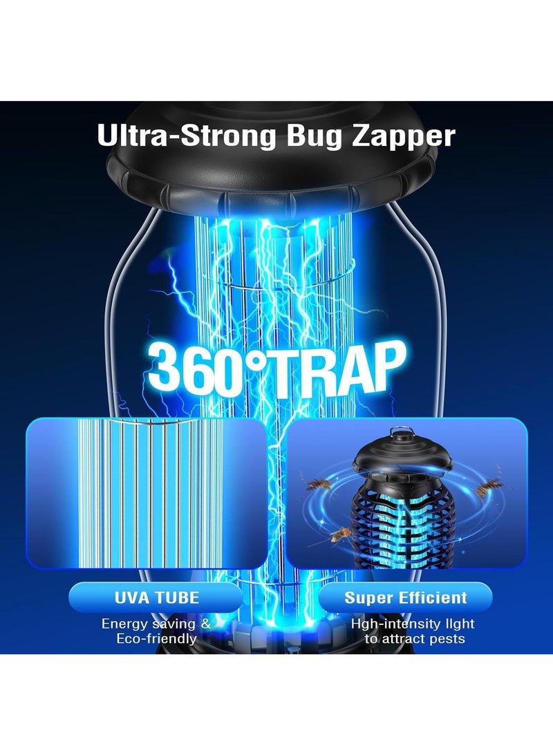 Bug Zapper Outdoor/Indoor, 4200V High Powered Electric Mosquito Zappers Killer, Waterproof Insect Fly Swatter Zapper Mosquito Trap, Fly Traps, Insect Killer for Home,Garden,Backyard, Camping, Black - Image 3