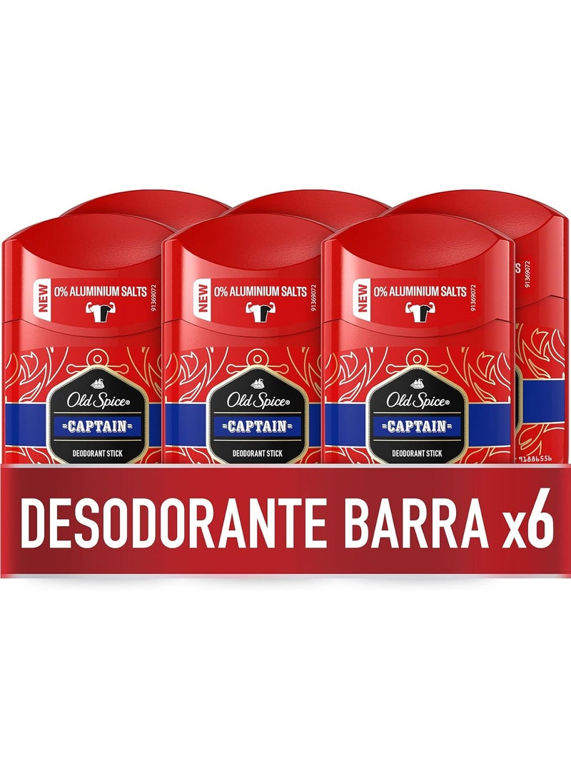 Old Spice Captain Deodorant Stick For Men, 6 x 50ml - Image 2