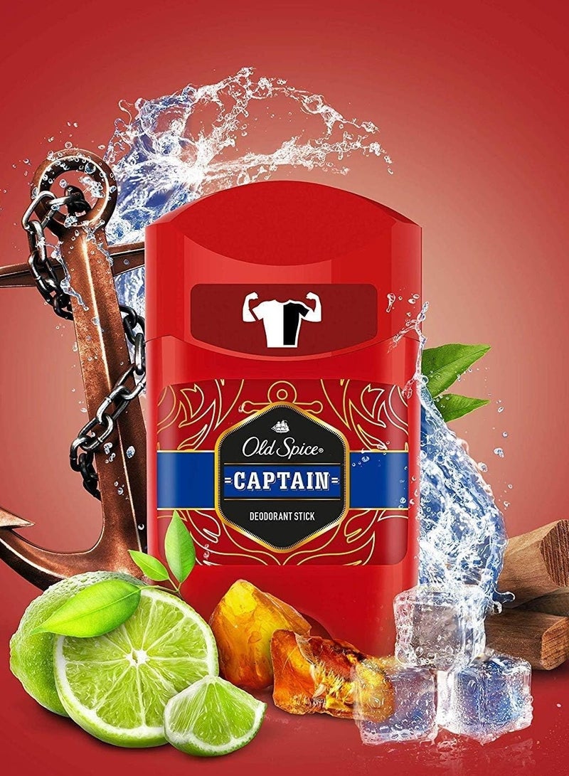 Old Spice Captain Deodorant Stick For Men, 6 x 50ml - Image 3