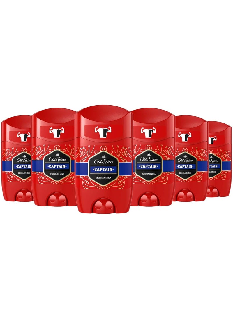 Old Spice Captain Deodorant Stick For Men, 6 x 50ml - Image 4