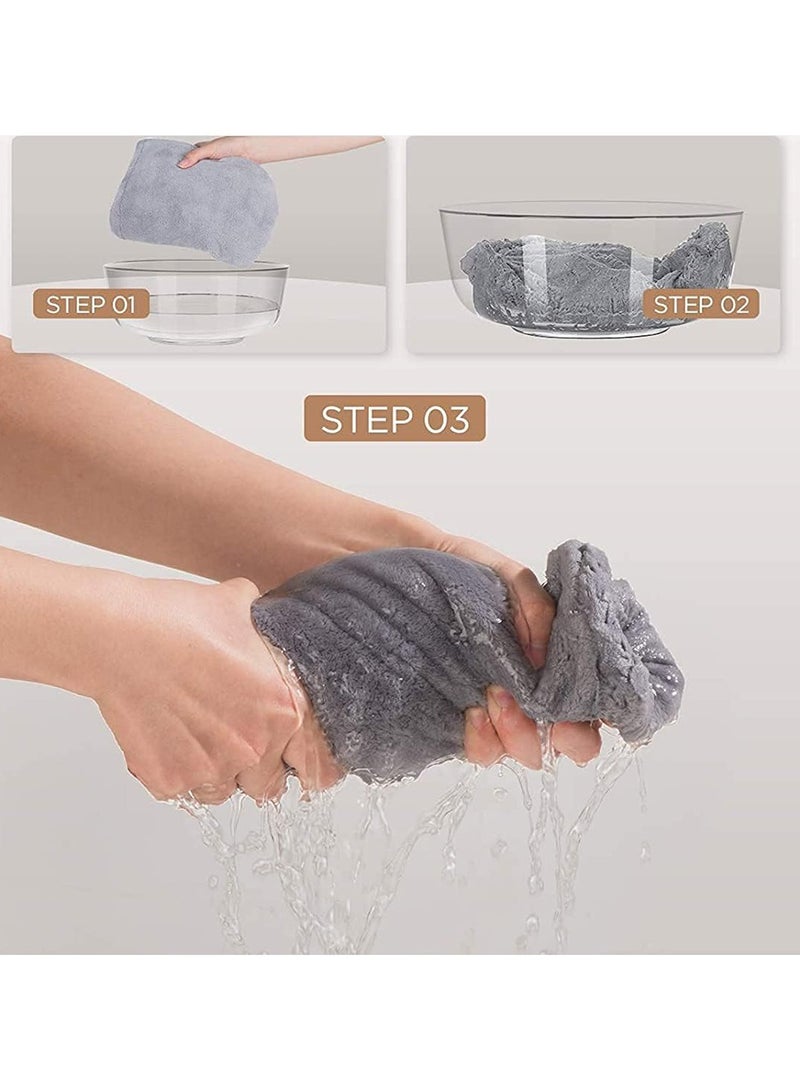 3 Pcs MicrofiberHair Towel,HairTurbans for Wet Hair Drying Hair WrapTowels forCurly Hair Women Anti Frizz (Blue,Grey,Pink) - Image 4