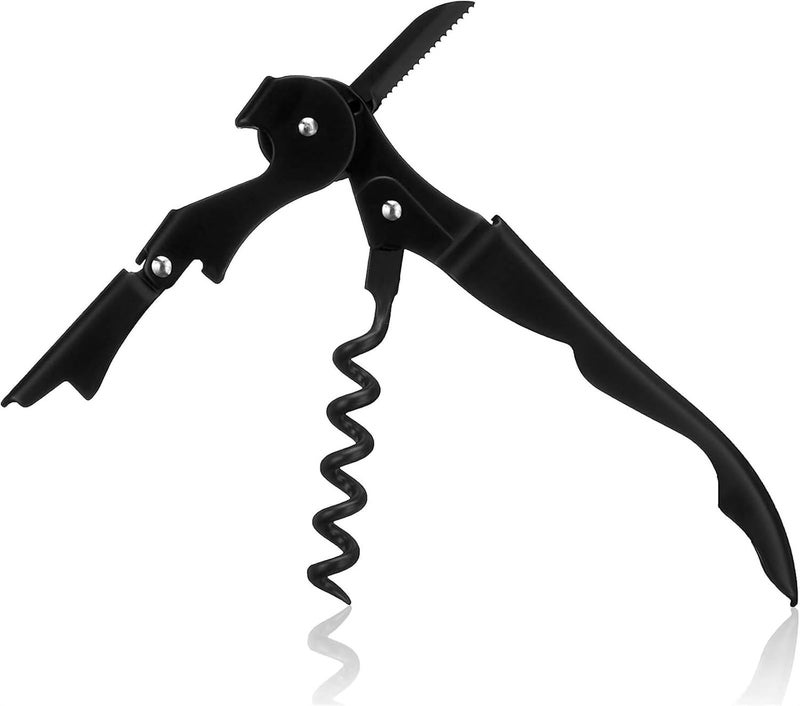 THE WHITE SHOP Double Hinged Waiter’s Corkscrew Matte Black Bottle Opener Professional Corkscrew - Image 5