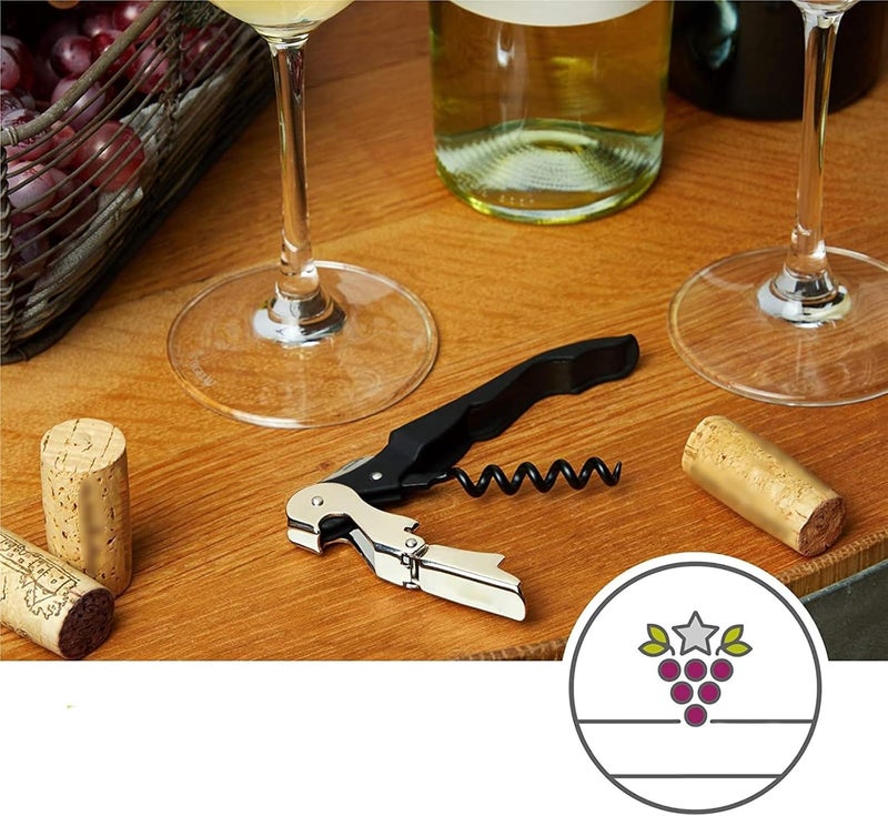 THE WHITE SHOP Double Hinged Waiter’s Corkscrew Matte Black Bottle Opener Professional Corkscrew - Image 2