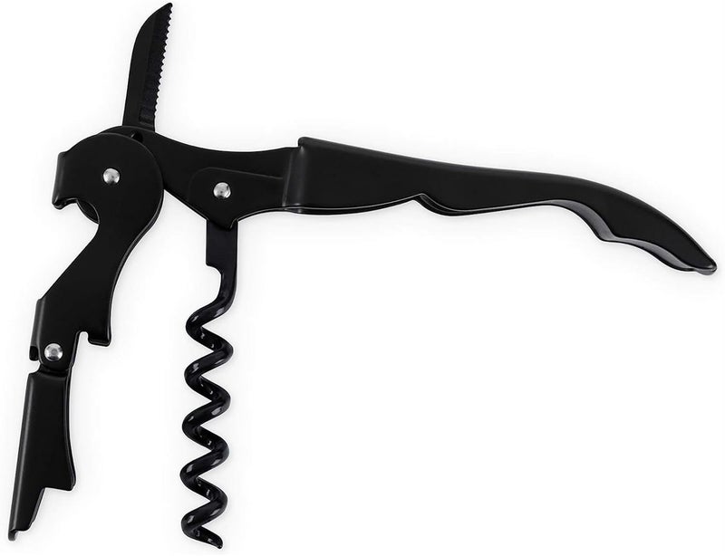 THE WHITE SHOP Double Hinged Waiter’s Corkscrew Matte Black Bottle Opener Professional Corkscrew - Image 3
