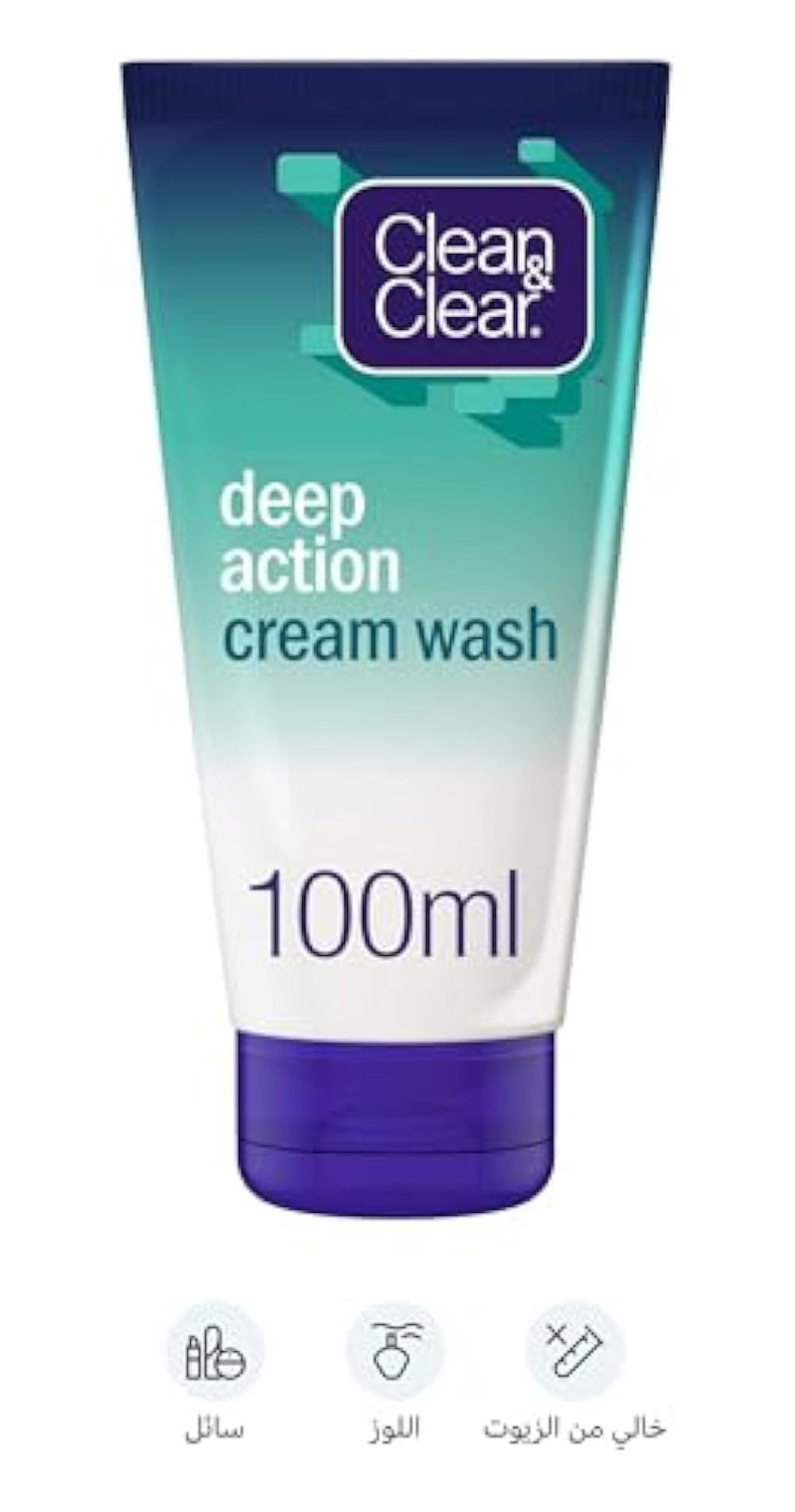 CLEAN & CLEAR, Facial Cream Wash, Deep Action, 100ml - Image 2