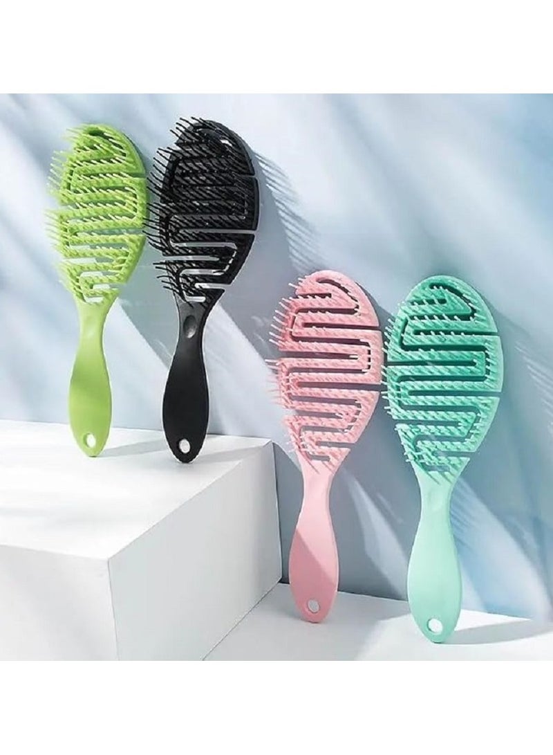 Detangling Hair Brush with Hollow Design - Comfortable and Lightweight Hair Brush for Reducing Breakage and Easy Styling - Suitable for All Types of Dry and Wet Hair - Multi Color - Image 3
