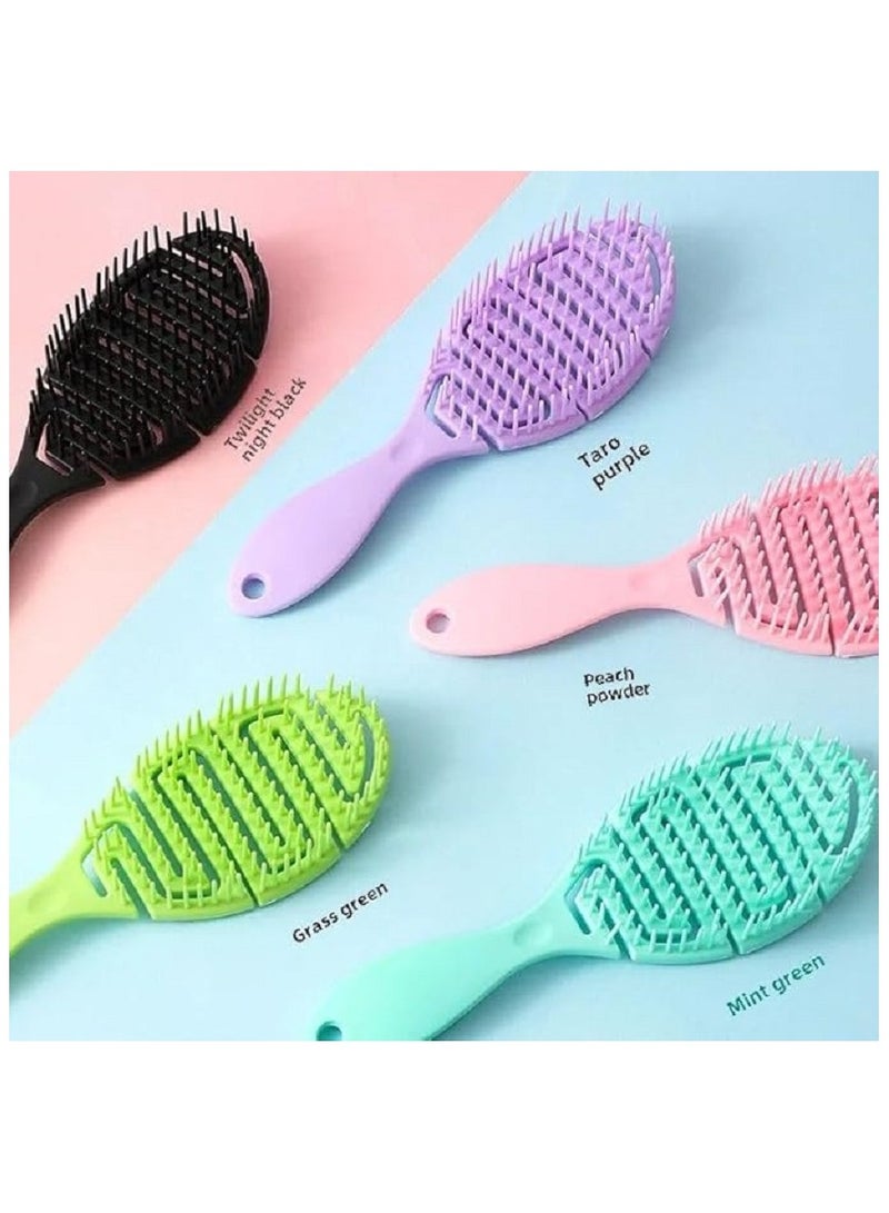 Detangling Hair Brush with Hollow Design - Comfortable and Lightweight Hair Brush for Reducing Breakage and Easy Styling - Suitable for All Types of Dry and Wet Hair - Multi Color - Image 2