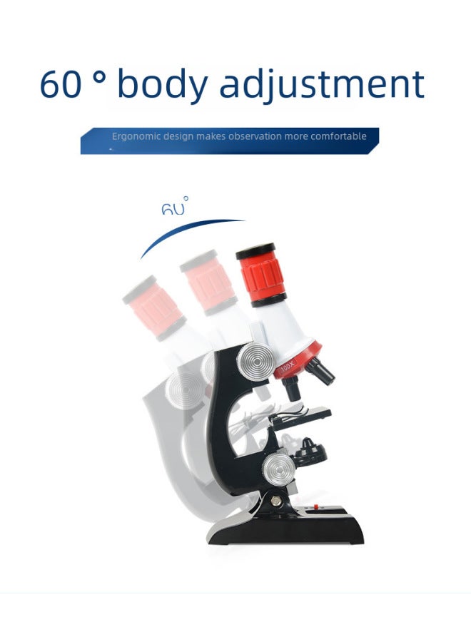 Children's Puzzle Early Education Simulation Biology Science Primary School Students' Laboratory Special High Definition Puzzle Microscope Toy-Color:White Microscope With Mobile Phone Holder  - Image 5