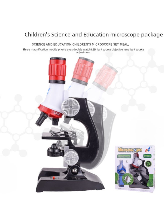 Children's Puzzle Early Education Simulation Biology Science Primary School Students' Laboratory Special High Definition Puzzle Microscope Toy-Color:White Microscope With Mobile Phone Holder  - Image 4