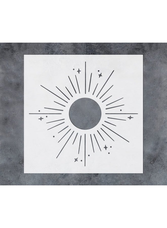 G GSS Designs GSS Designs Boho Sun Stencil 12x12Inch Reusable Celestial Stencils for Painting Create DIY Sun Crafts and Projects Sun Stencil Template for Walls  - Image 2