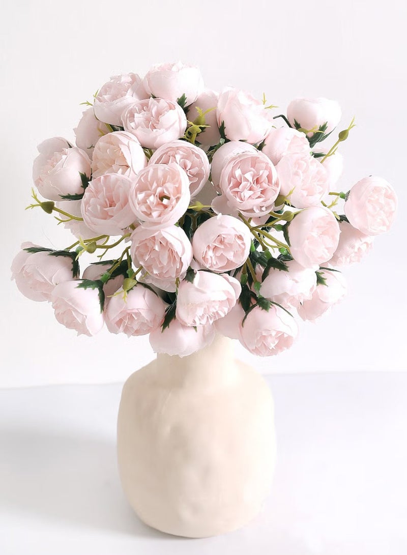 OMEVE 2-Bundle Artificial Little Rose Bouquet/Simulation Rose Bouquet Suitable for Home Living Room Bedroom Dining Room Party Decoration Pink 22 x 31 Centimeter - Image 2