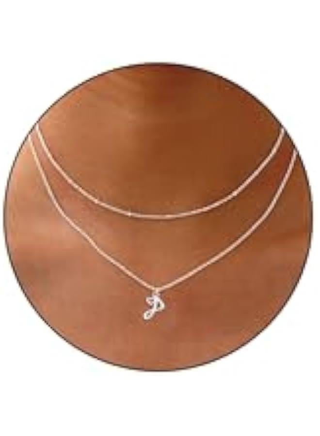Graduation gifts-Initial Necklaces for Women 14K Gold/Sliver A-Z Letter Heart Choker Letter Necklace Gold Trendy Dainty Layered Initial Pendant Mothers day gifts for Women Girlfriend Wife - Image 1