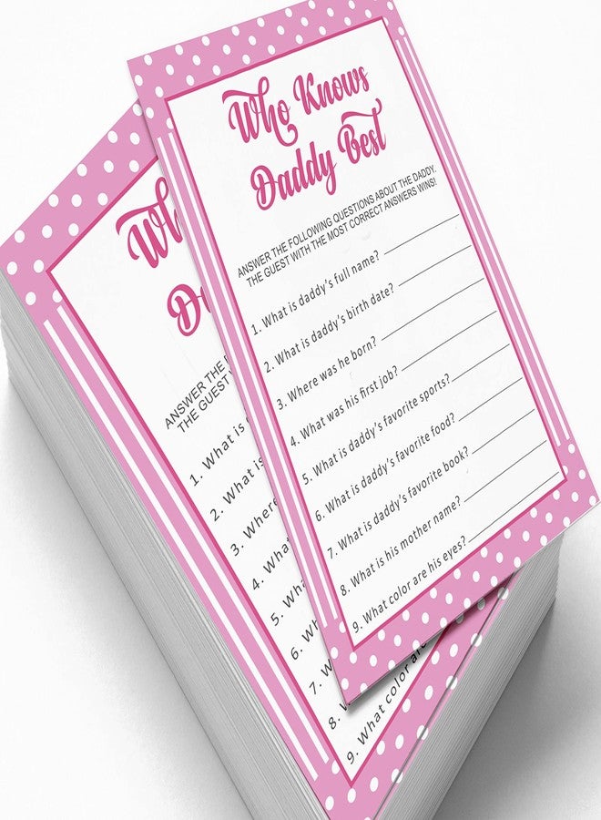 Inkdotpot Pack of 50, Who Knows Daddy Best, Fun Baby Shower Party Games, Activities, Decorations, Polka Dot & Bow Theme Party Supply - Image 3