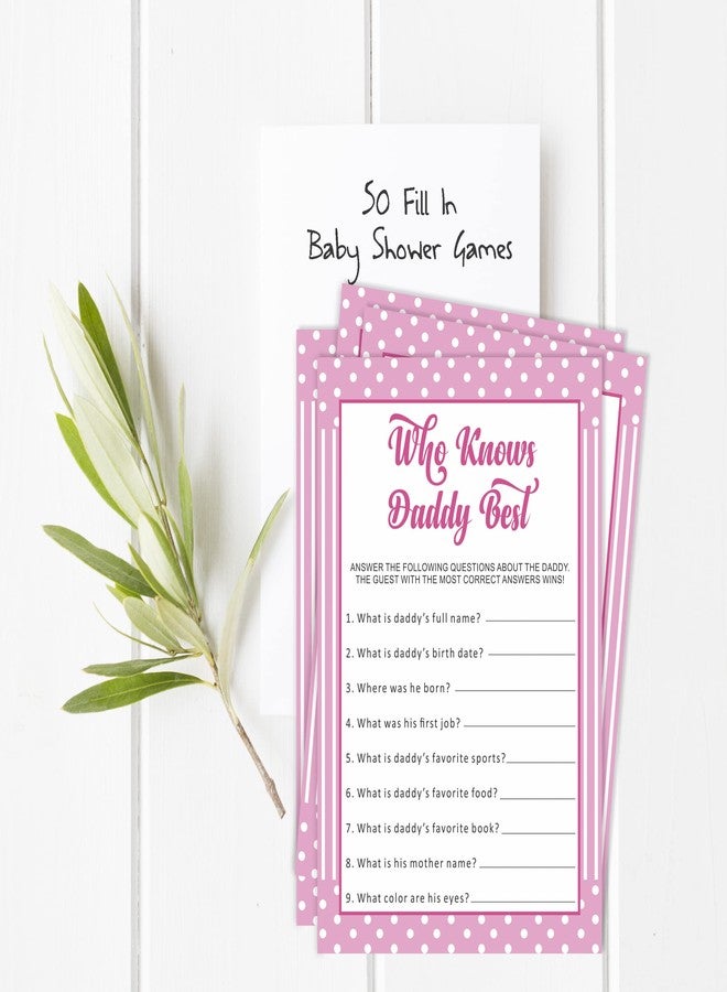 Inkdotpot Pack of 50, Who Knows Daddy Best, Fun Baby Shower Party Games, Activities, Decorations, Polka Dot & Bow Theme Party Supply - Image 2