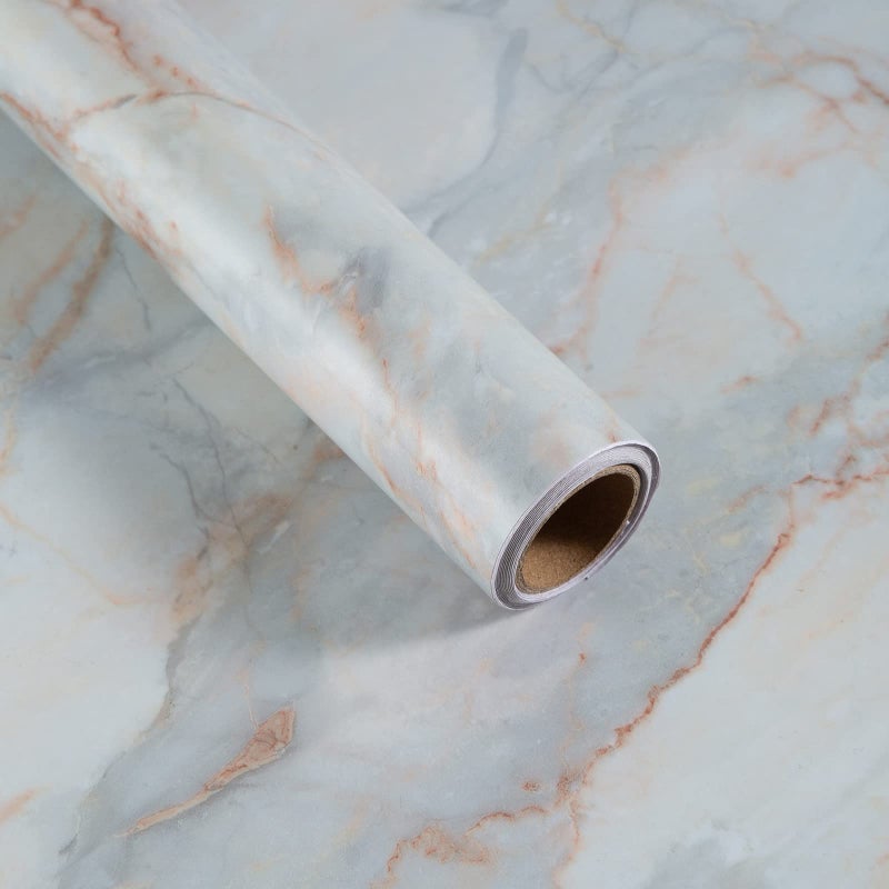 Boobest 1574x196 Marble Contact Paper for Countertops Wrap Waterproof Marble Wallpaper Peel and Stick Marble Locker Wallpaper for Kitchen Bathroom Apartment Removable Desk Covering Renter Friendly