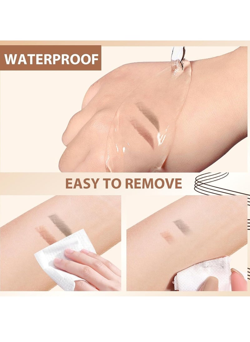 LANGMANNI - 4D Forked Eyebrow Pen Micro Tip Lasting Water Eyebrow Pencil Tattoo Eyebrow Pen with 4 Fork Tip Waterproof and Smudge Proof Brow Pen Effortless Natural Eyebrow Pen Black 01 - Image 1