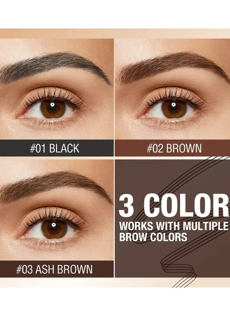 LANGMANNI - 4D Forked Eyebrow Pen Micro Tip Lasting Water Eyebrow Pencil Tattoo Eyebrow Pen with 4 Fork Tip Waterproof and Smudge Proof Brow Pen Effortless Natural Eyebrow Pen Black 01 - Image 1