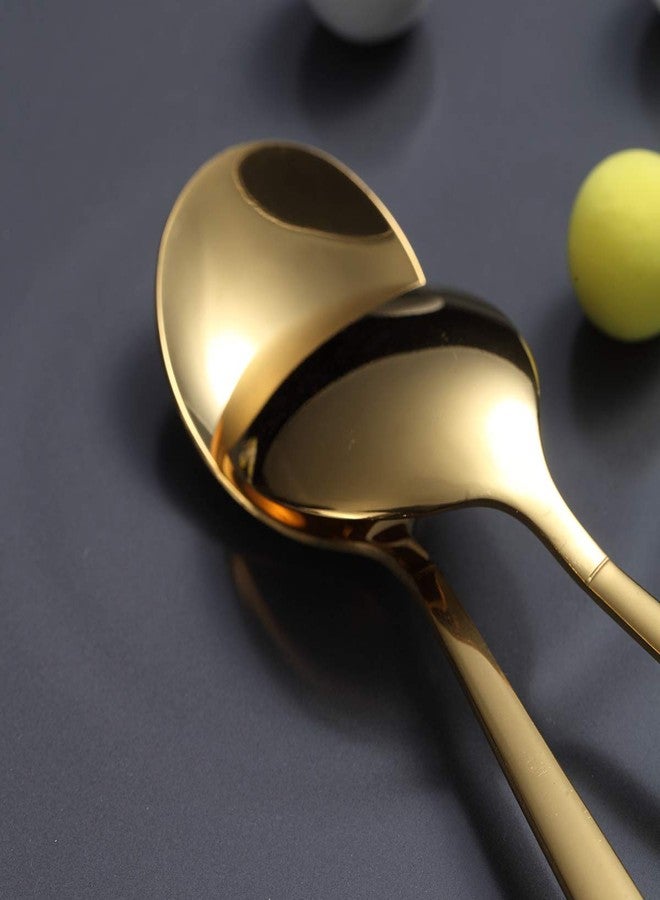 Berglander ملاعق شاي بيرغلاندر الذهبية، 6.3 بوصة، طقم من 4 ملاعق، مصنوعة من الفولاذ المقاوم للصدأ ومطلية بالتيتانيوم اللامع بالذهب، ملاعق شاي ذهبية صغيرة، ملاعق حلوى، آمنة للاستخدام في غسالة الصحون - Image 5
