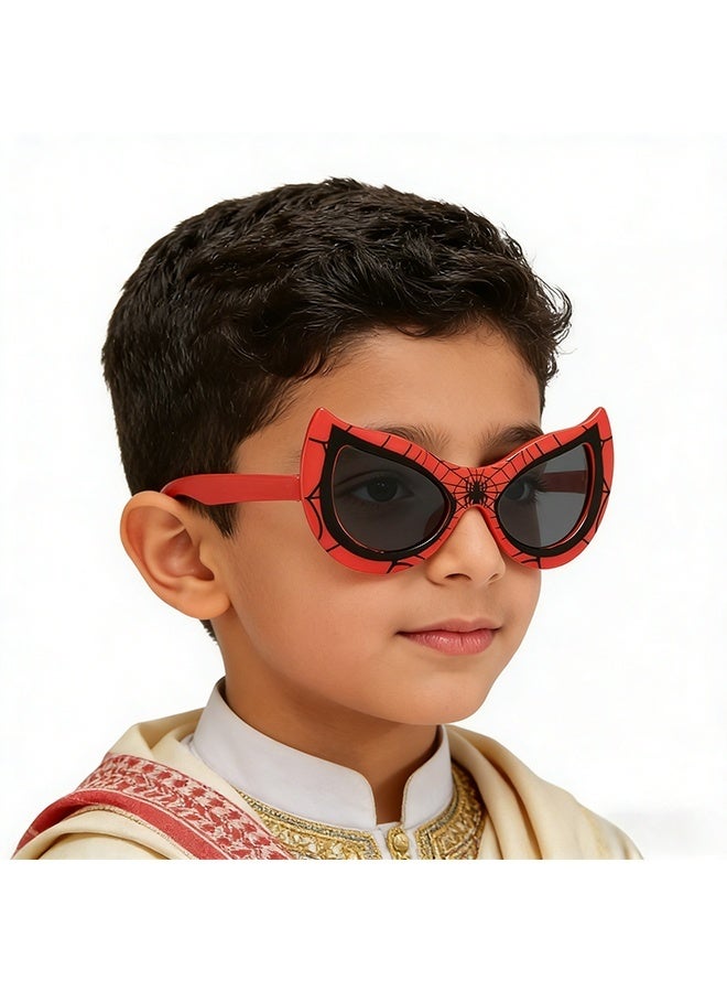الرجل العنكبوت استخدم النظارات الشمسية المضادة للأشعة فوق البنفسجية للأطفال الأبطال الخارقين النظارات الكرتونية للأطفال 'اللعب في الهواء الطلق حفلات عيد الميلاد المناسبات الزنية رحلات الشاطئ اليومية الزي غير الرسمي، الأحمر والأزرق - Image 2