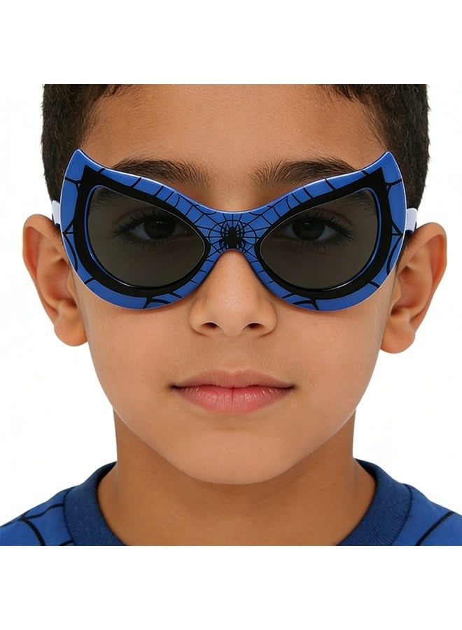 الرجل العنكبوت استخدم النظارات الشمسية المضادة للأشعة فوق البنفسجية للأطفال الأبطال الخارقين النظارات الكرتونية للأطفال 'اللعب في الهواء الطلق حفلات عيد الميلاد المناسبات الزنية رحلات الشاطئ اليومية الزي غير الرسمي، الأحمر والأزرق - Image 3