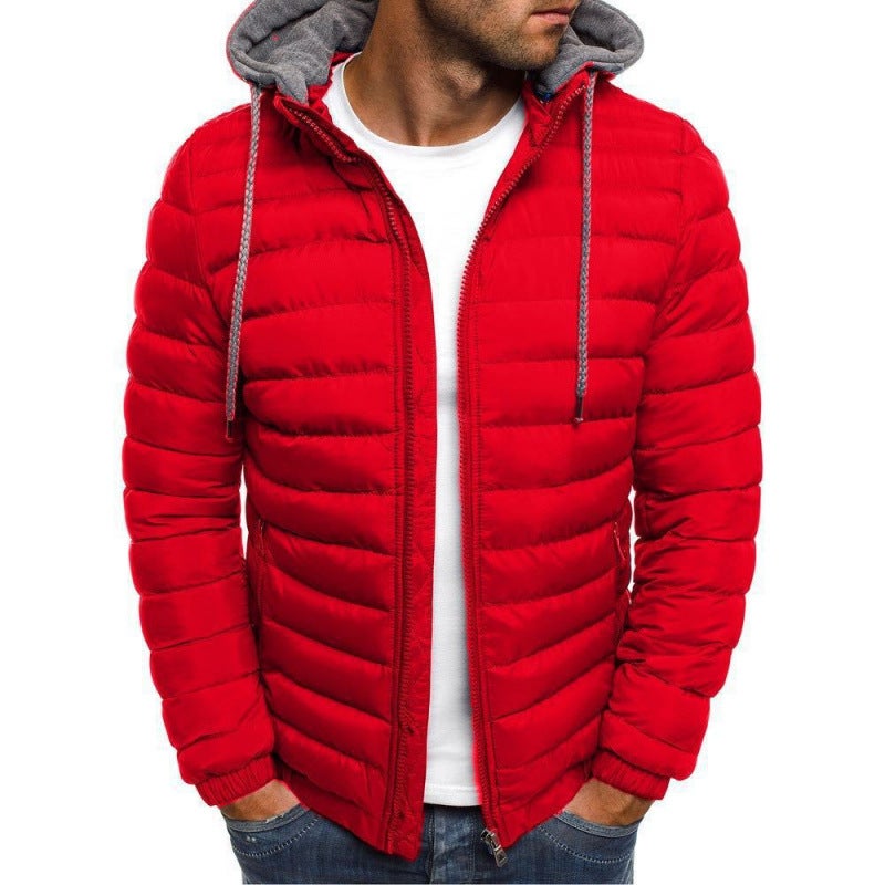 New European Size Mens Fashion Jacket, Quilted Quilted Quilted Quilted Quilted Quilted Jacket, Winter Warm Cotton Outwear Lake blue - Image 2