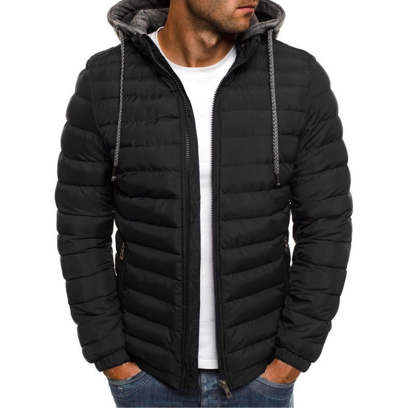 New European Size Mens Fashion Jacket, Quilted Quilted Quilted Quilted Quilted Quilted Jacket, Winter Warm Cotton Outwear Lake blue - Image 5