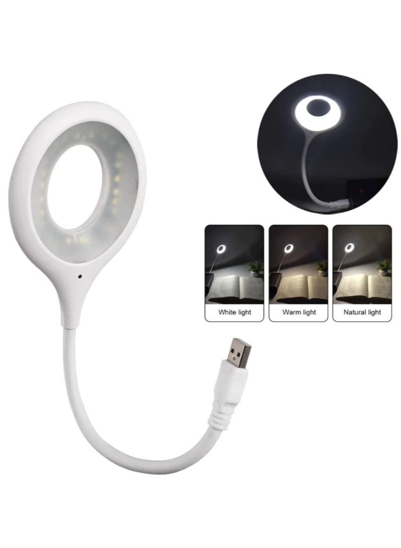 ELTRAZONE Smart LED Desk Lamp Portable Voice Operated Night Light Folding USB Table Lamp Super Bright Ring Light 3 Mode Eye Protection Desk Lamp Voice Control USB LED Lamp for Study Office - Image 1