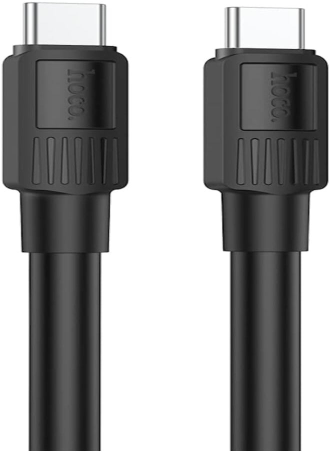 Hoco Hoco X84 - Solid Silicone Fast Charging And Data Transmittion Cable (60W - 3A - 1M), USB-C To USB-C Plug, Compatible With Samsung Huawei Xiaomi Oppo - Black 
